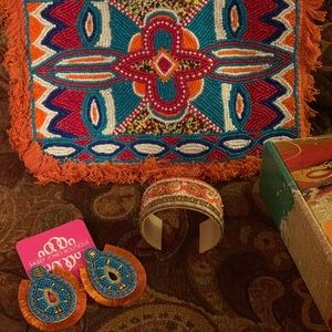 Beaded Southwest Purse, Earrings, and Bracelet